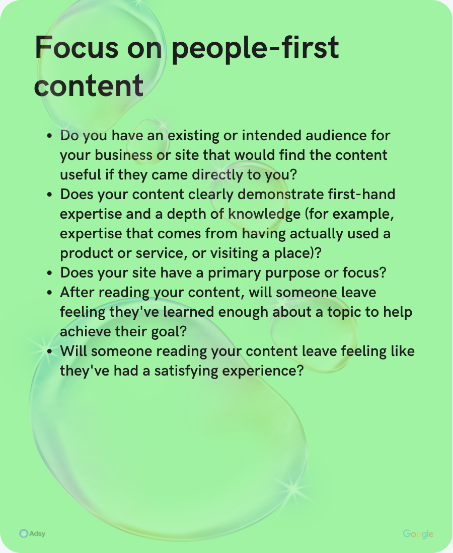 focus on people-first content