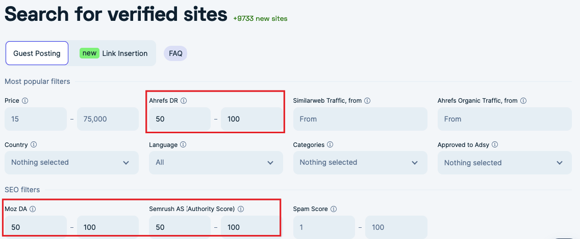 seo link building metrics