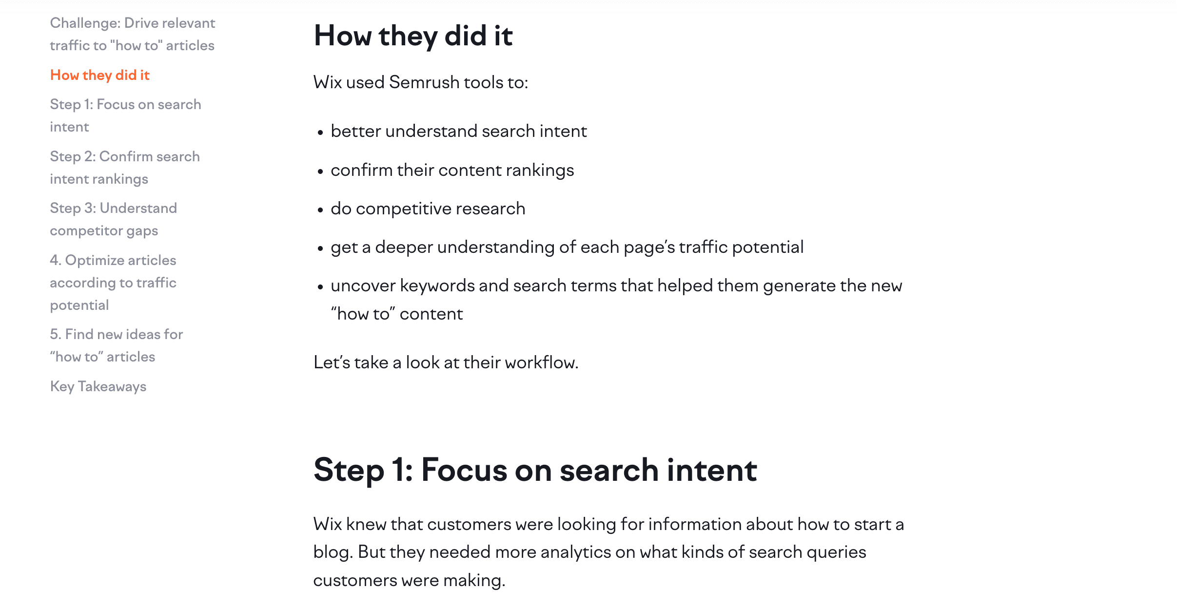 case study implementation section