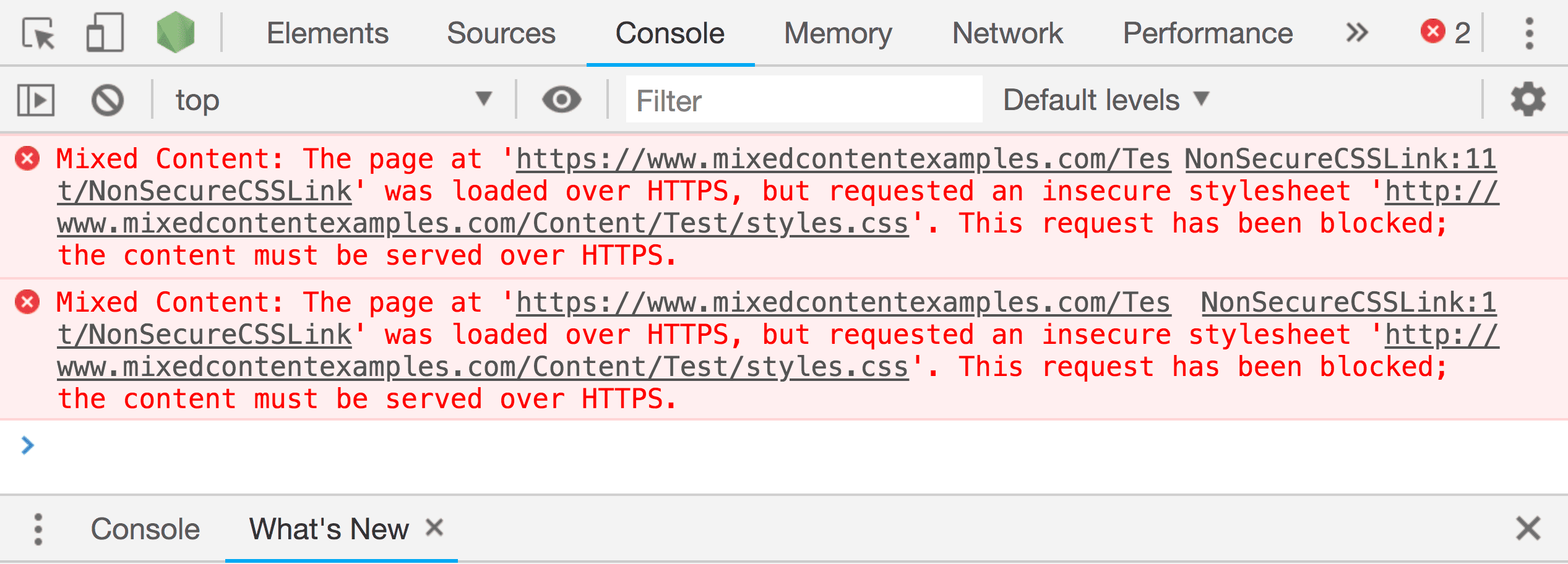 mixed content issue example
