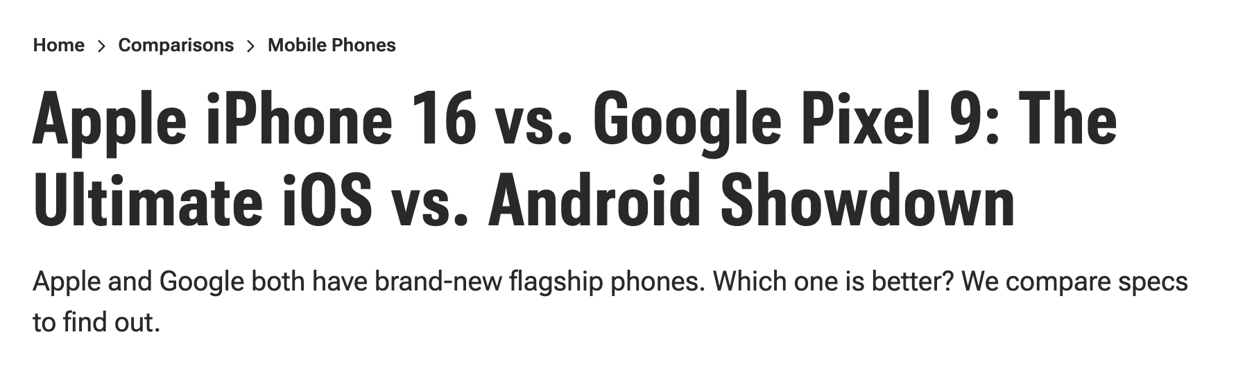 product comparison blog post type