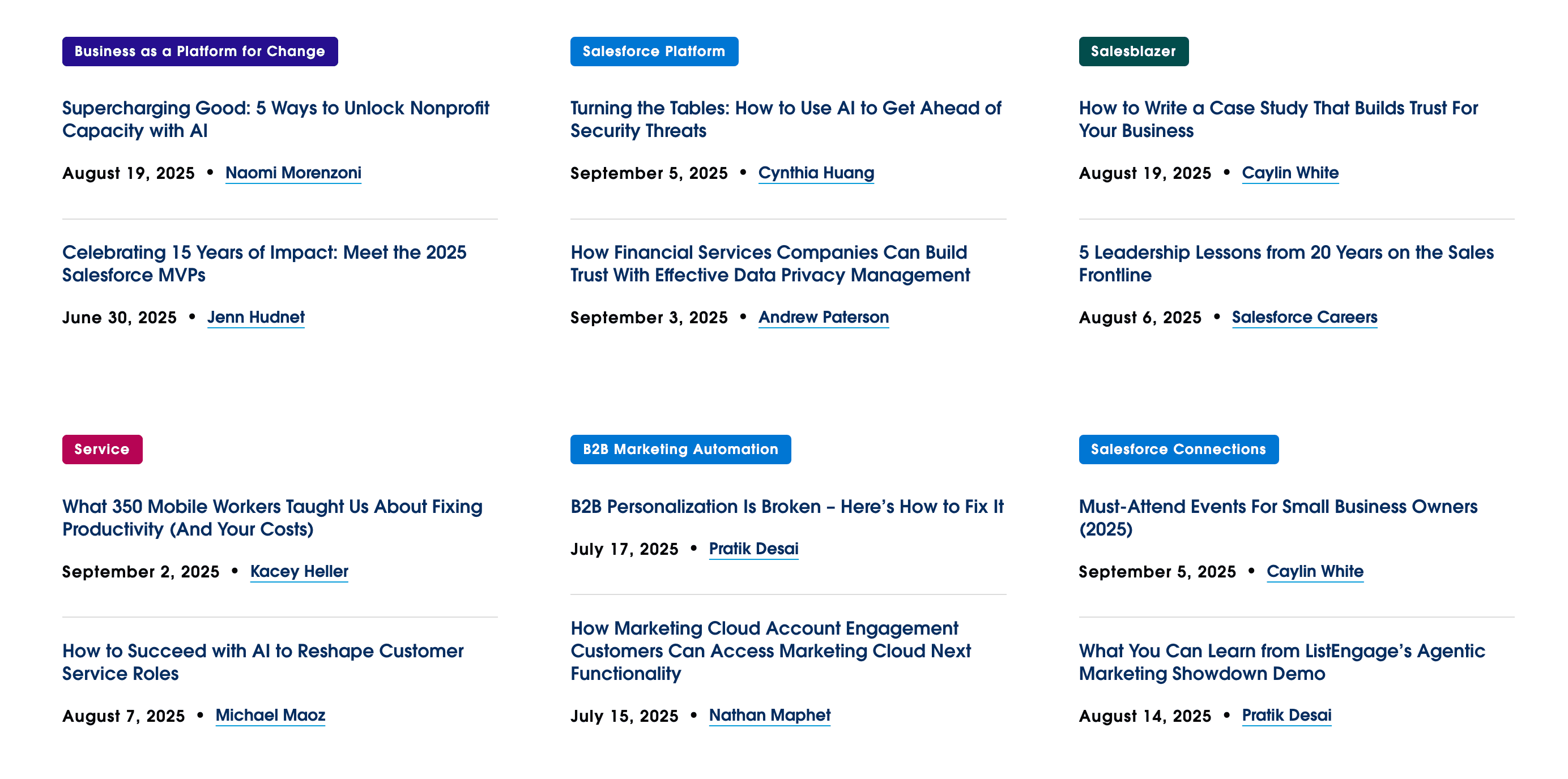 blog categories