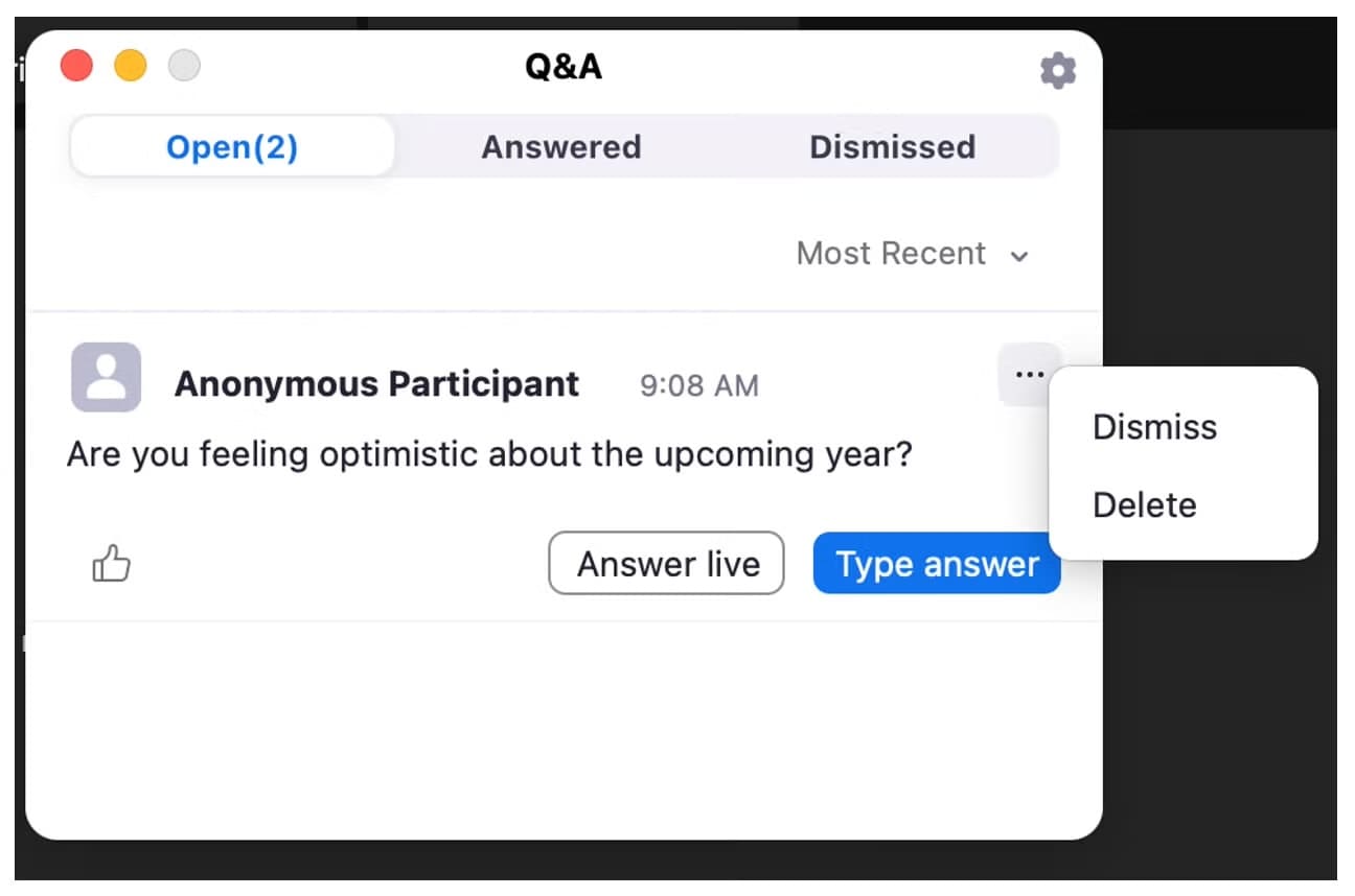 Q&A Zoom