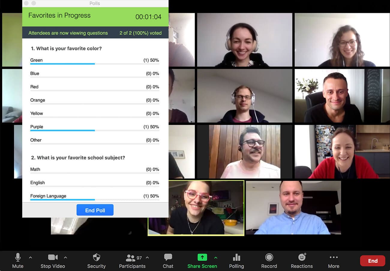 Live polls during webinars