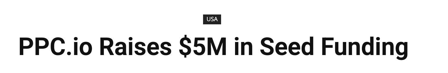 PPC.io press release $5M in seed funding