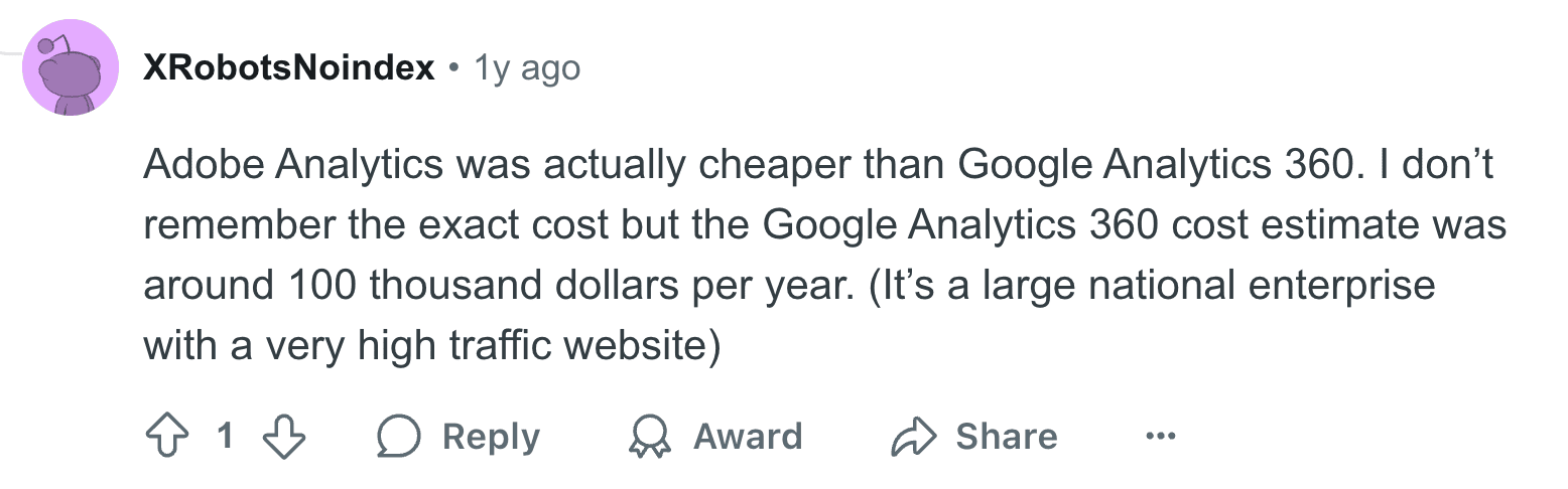 Google Analytics vs Adobe Analytics Reddit opinion