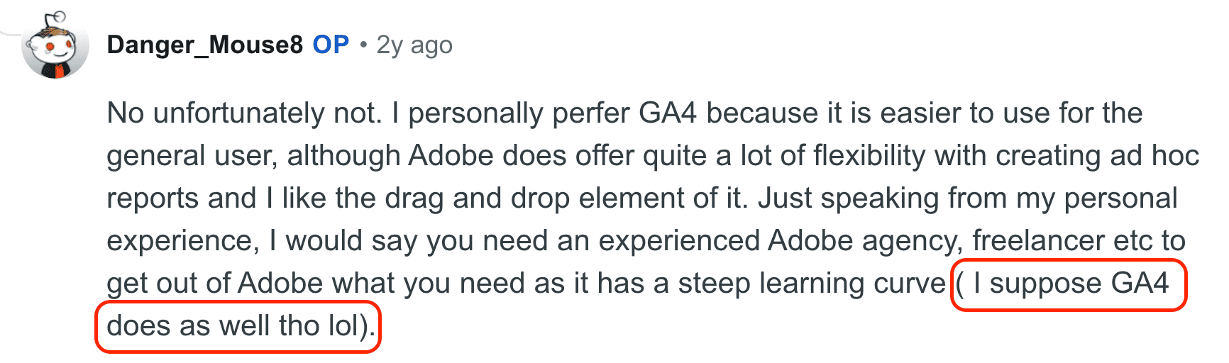 Google Analytics vs Adobe Analytics Reddit opinion