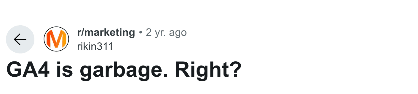 GA4 Reddit opinion