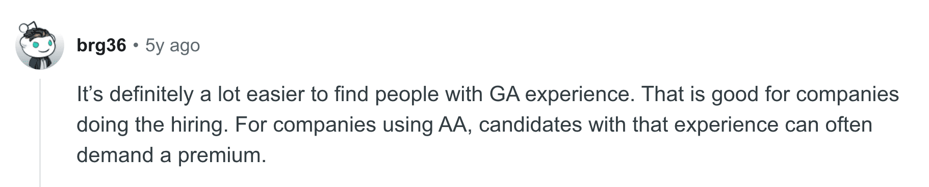 more Google Analytics experts than those specializing in AA Reddit