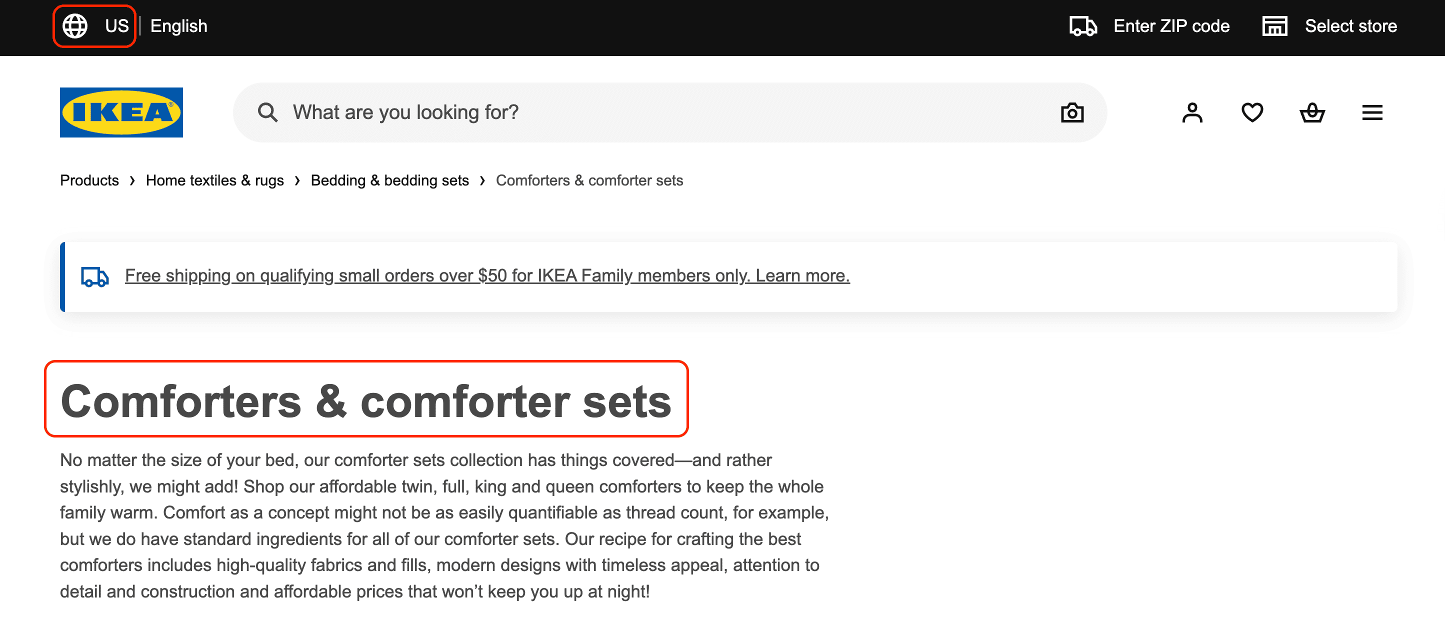 SEO localization example