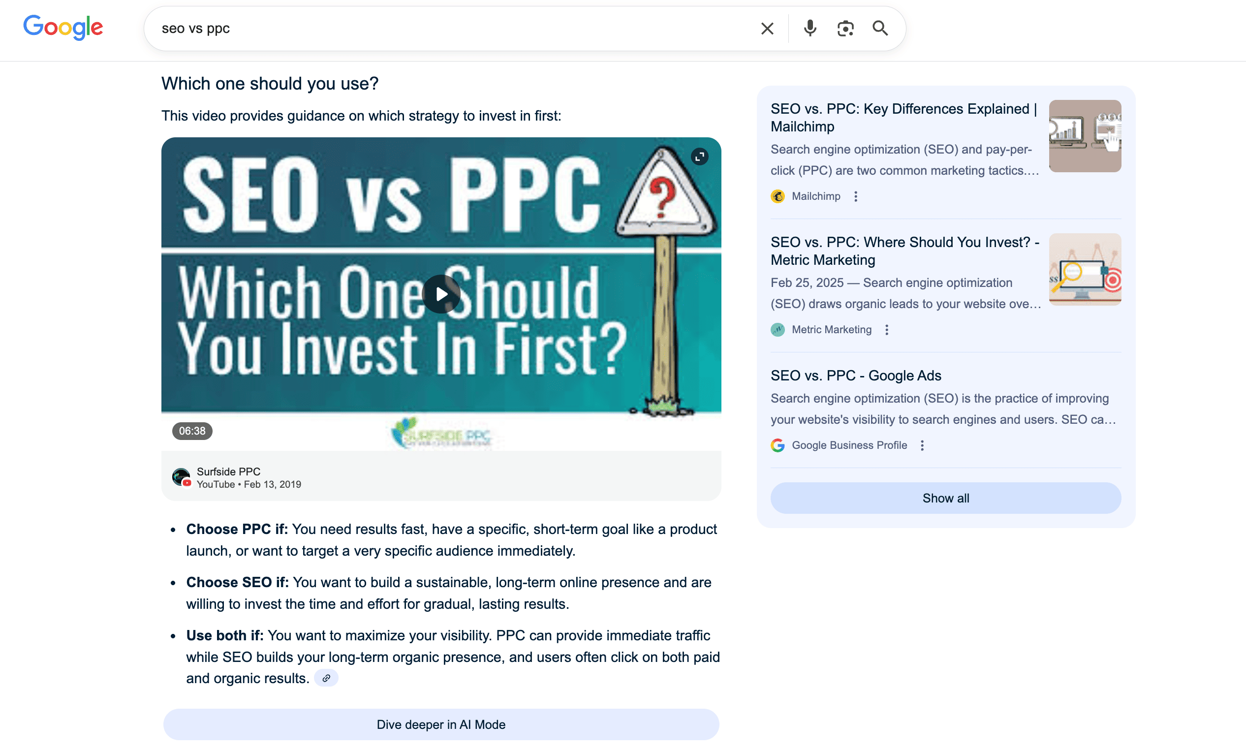 “vs.” type content AIOs