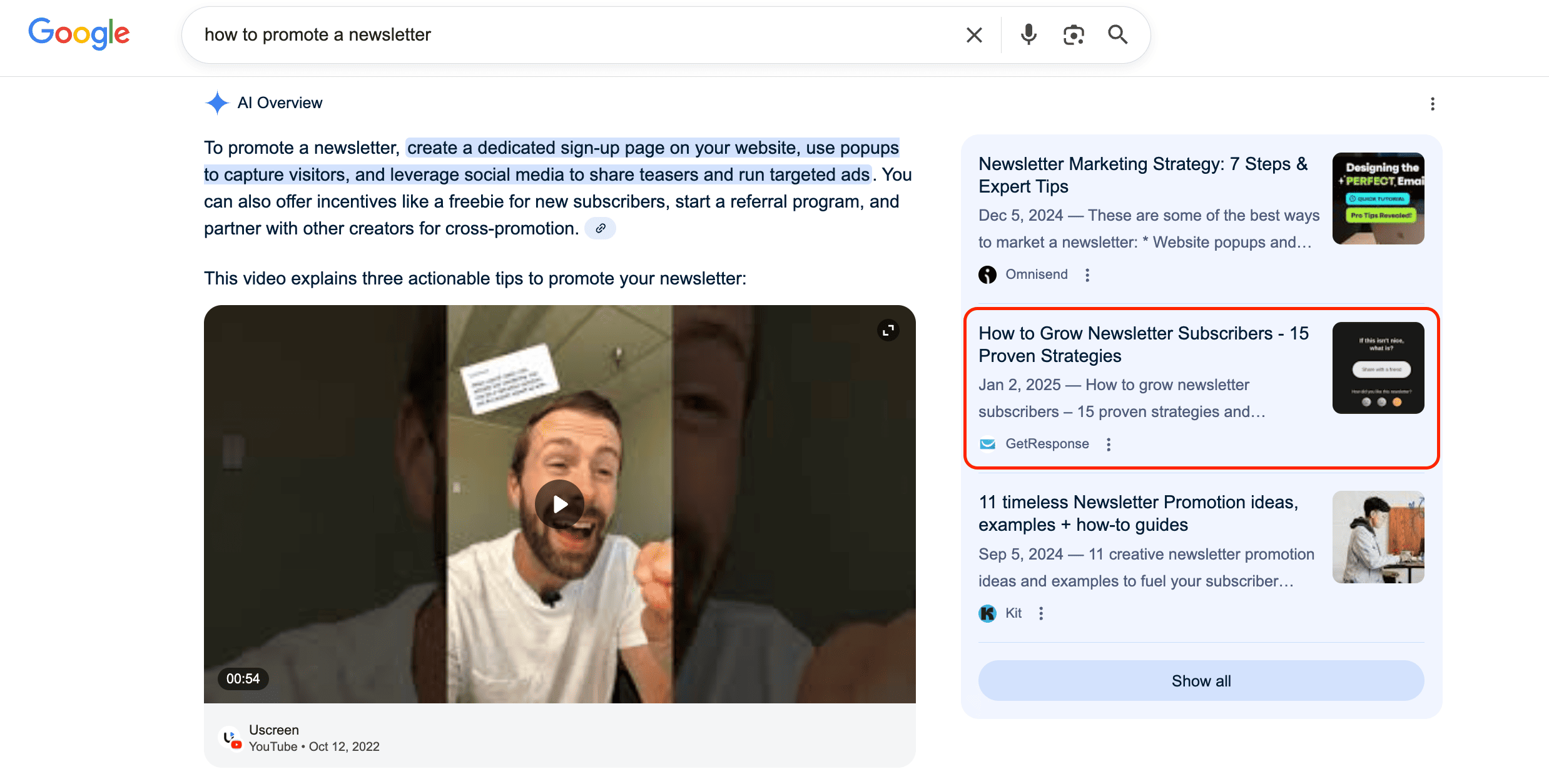 AI Overview source links
