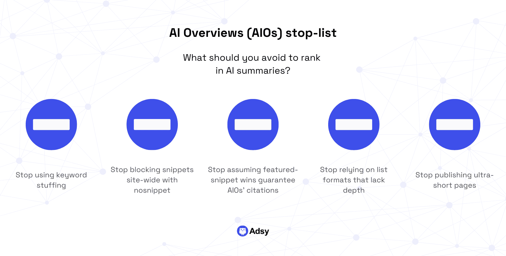  AI Overviews stop list