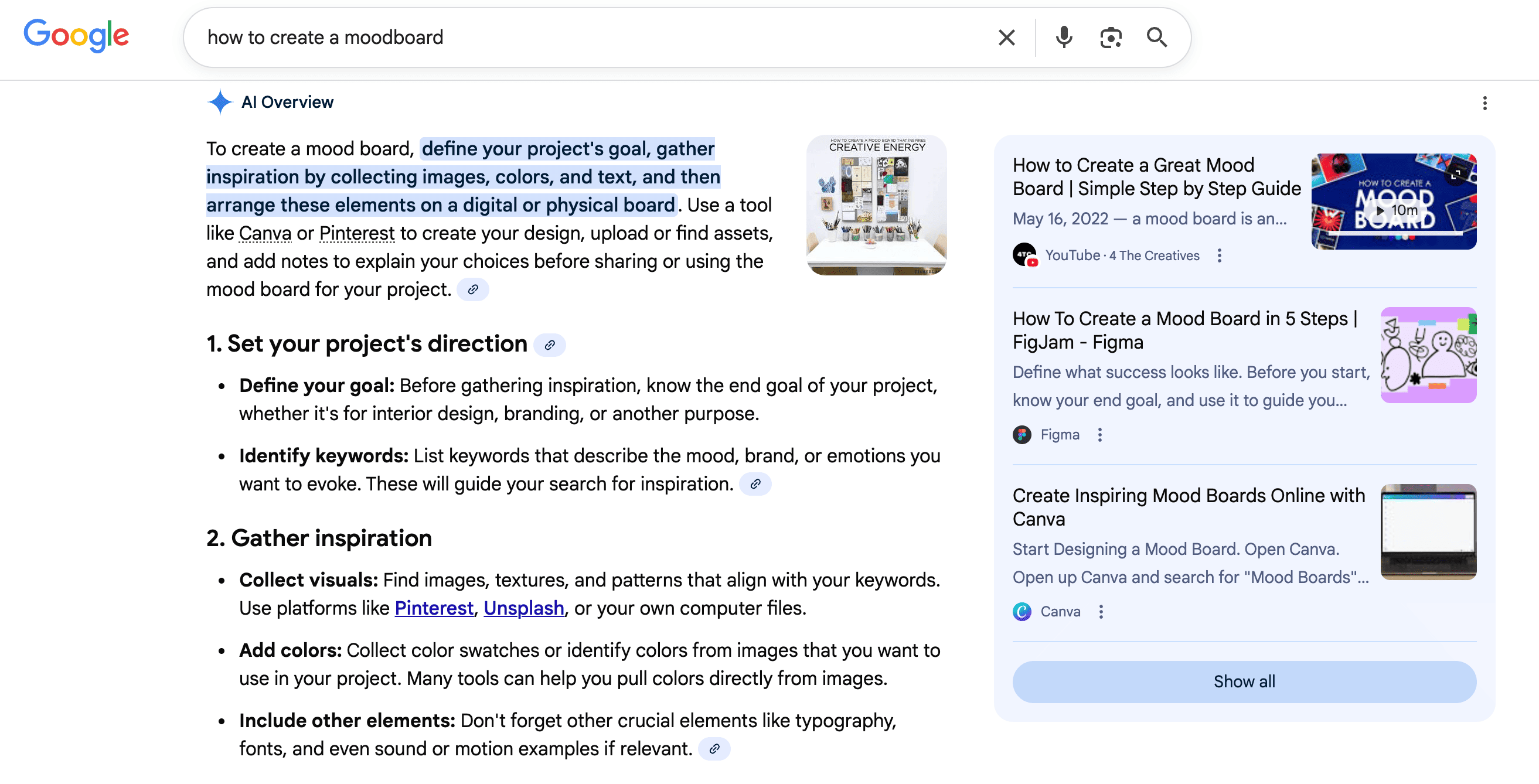 AIOs how to create a moodboard