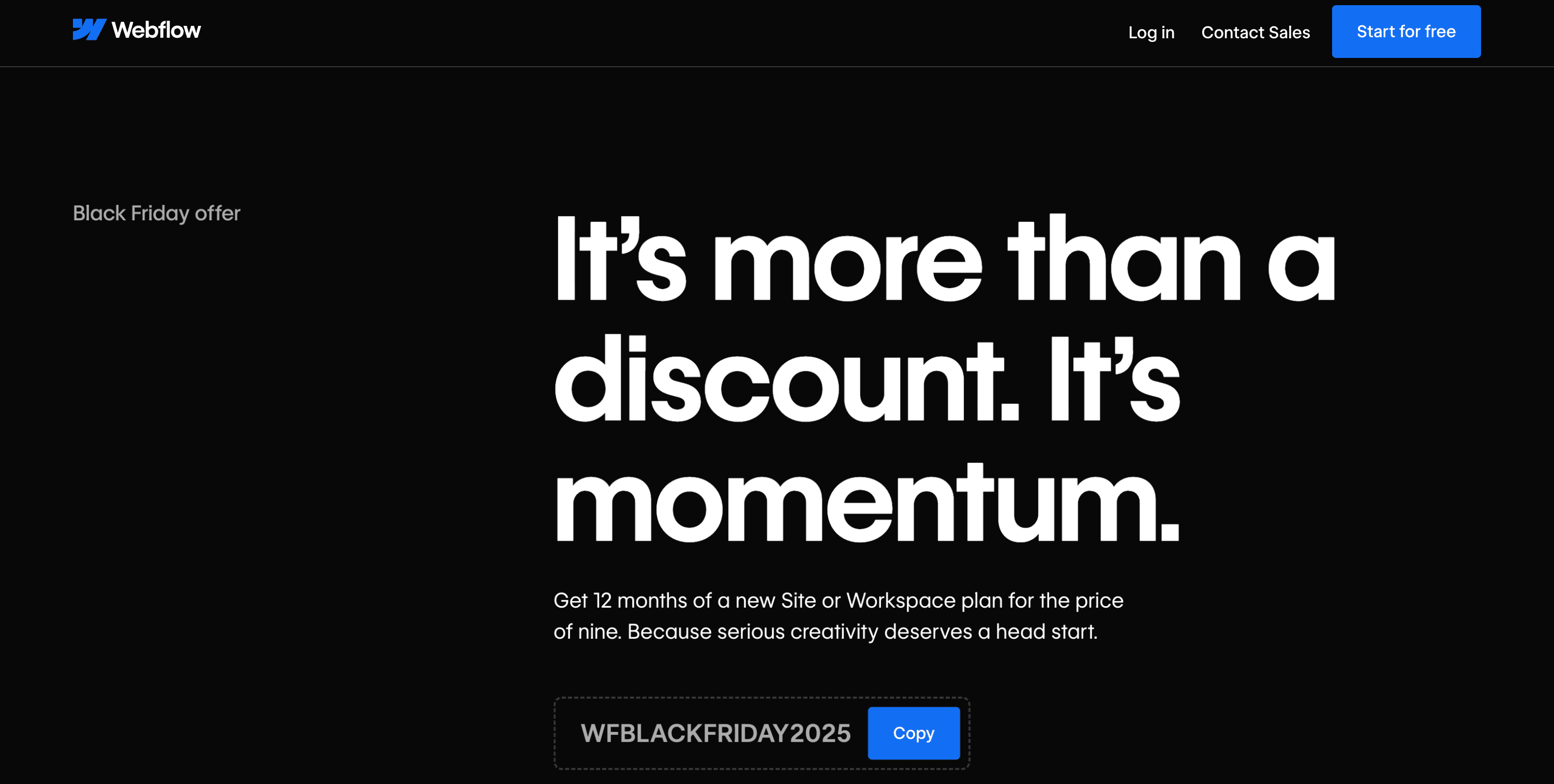 Webflow Cyber Monday