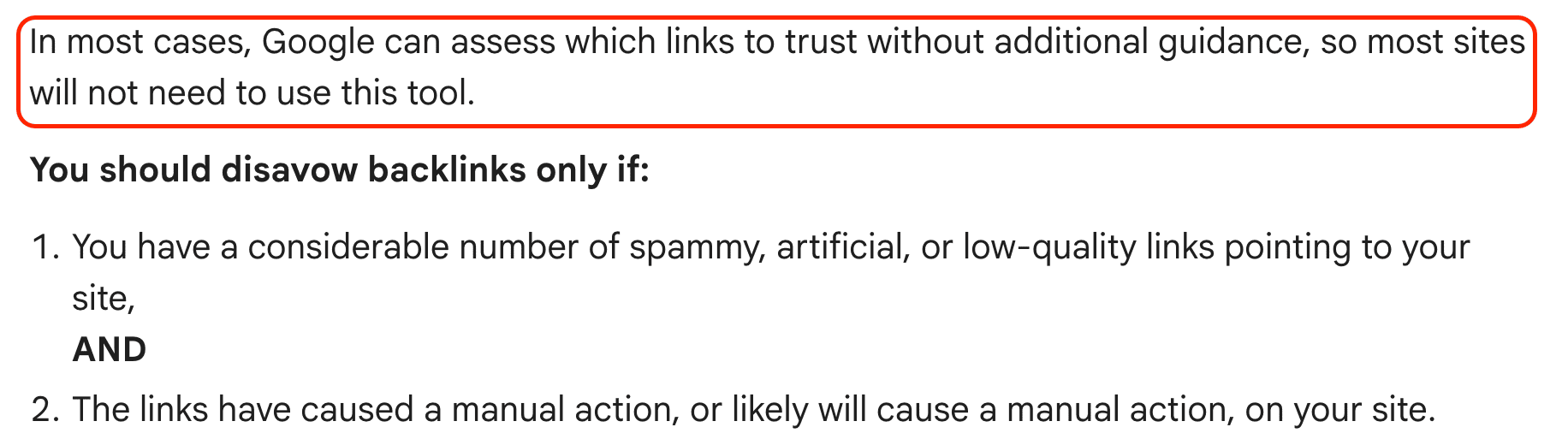 most website don't need to disavow links
