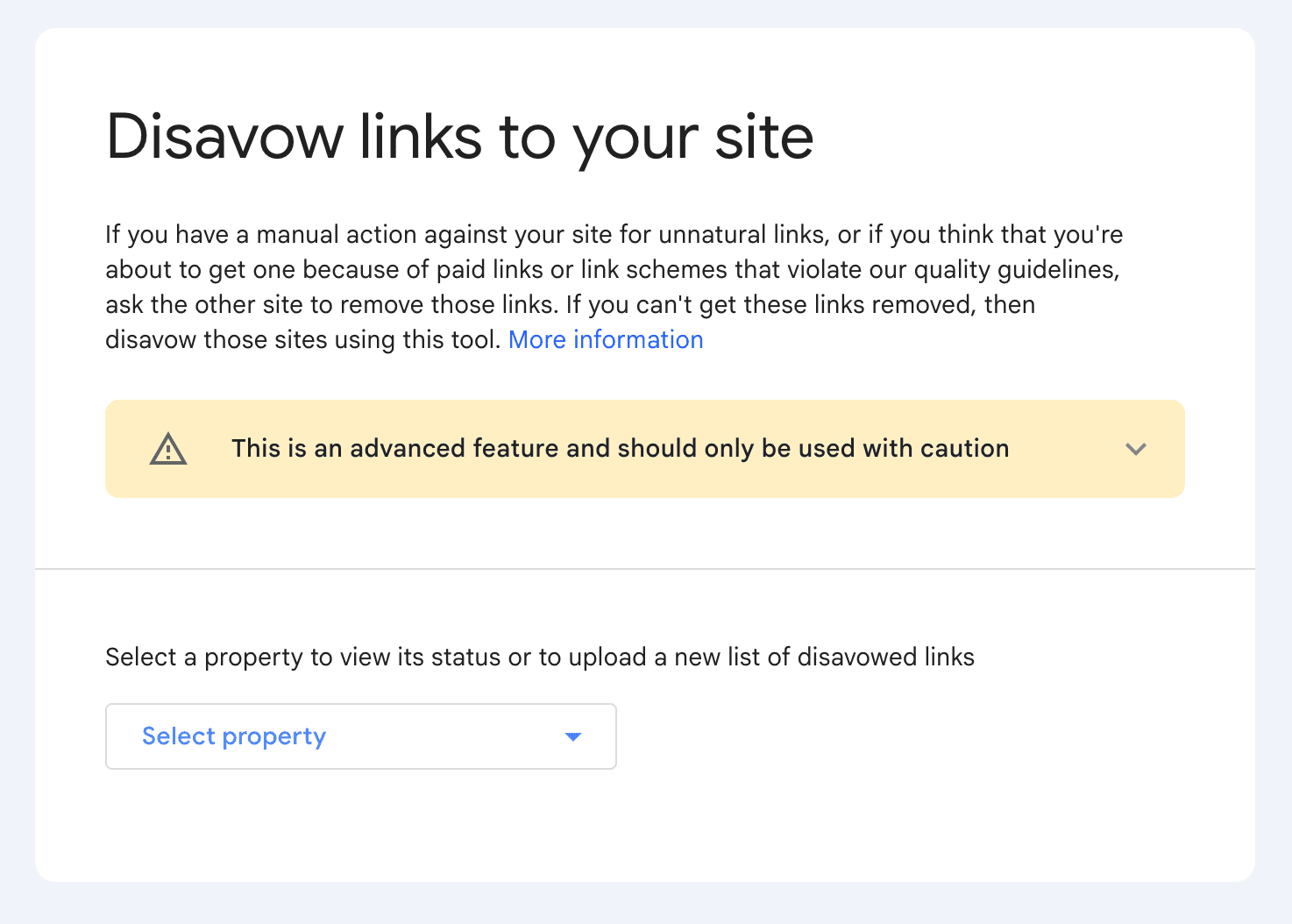 Google Search Console Disavow Links Tool