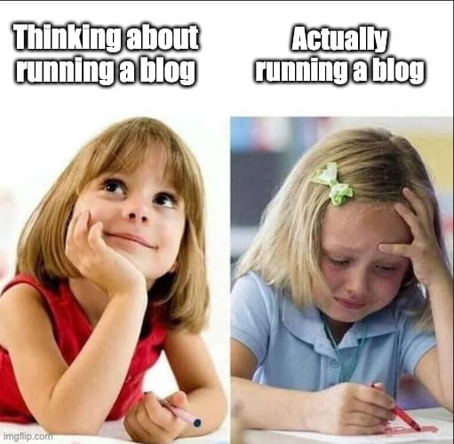 expectation reality running a blog