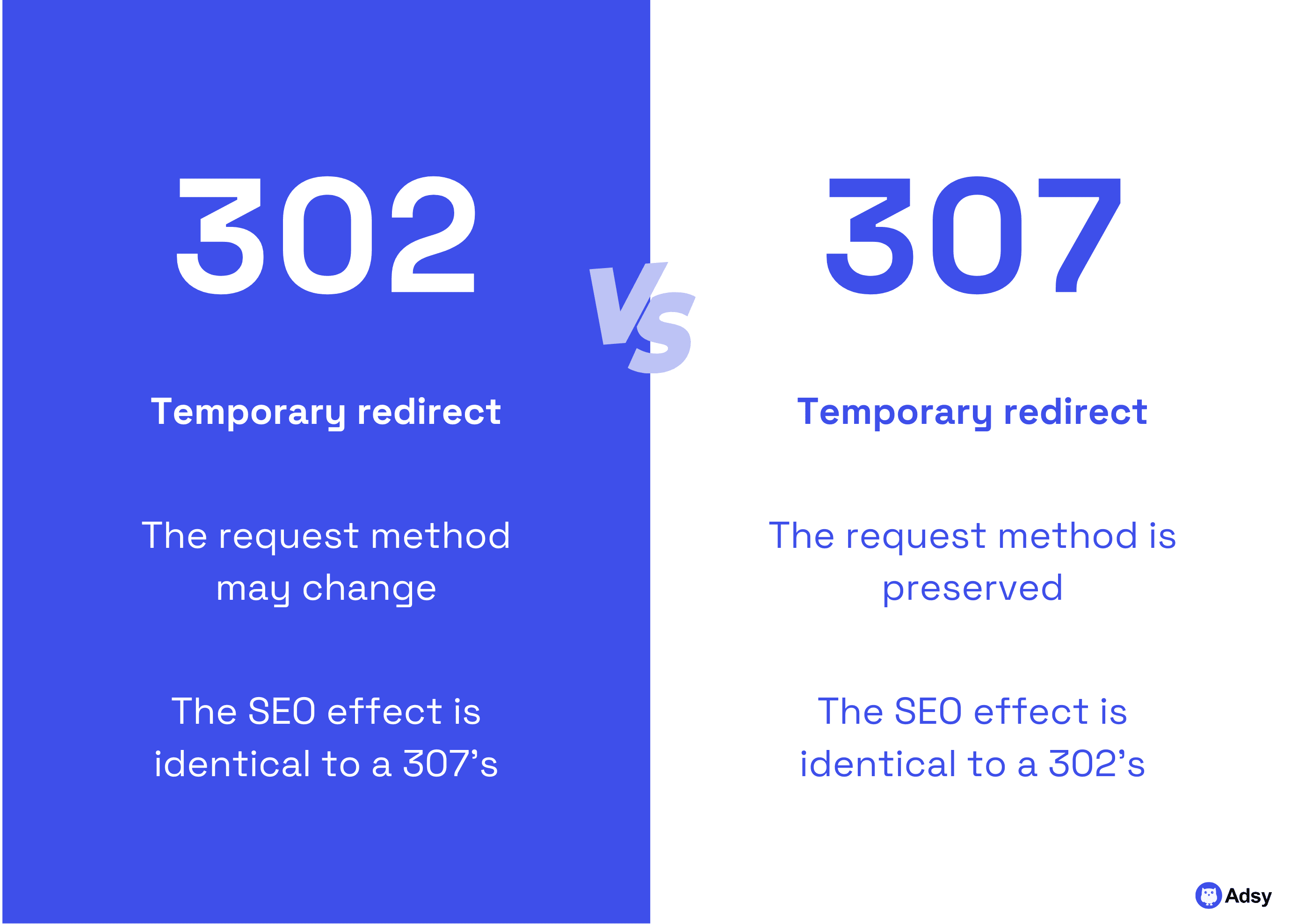 302 vs 307 redirected links