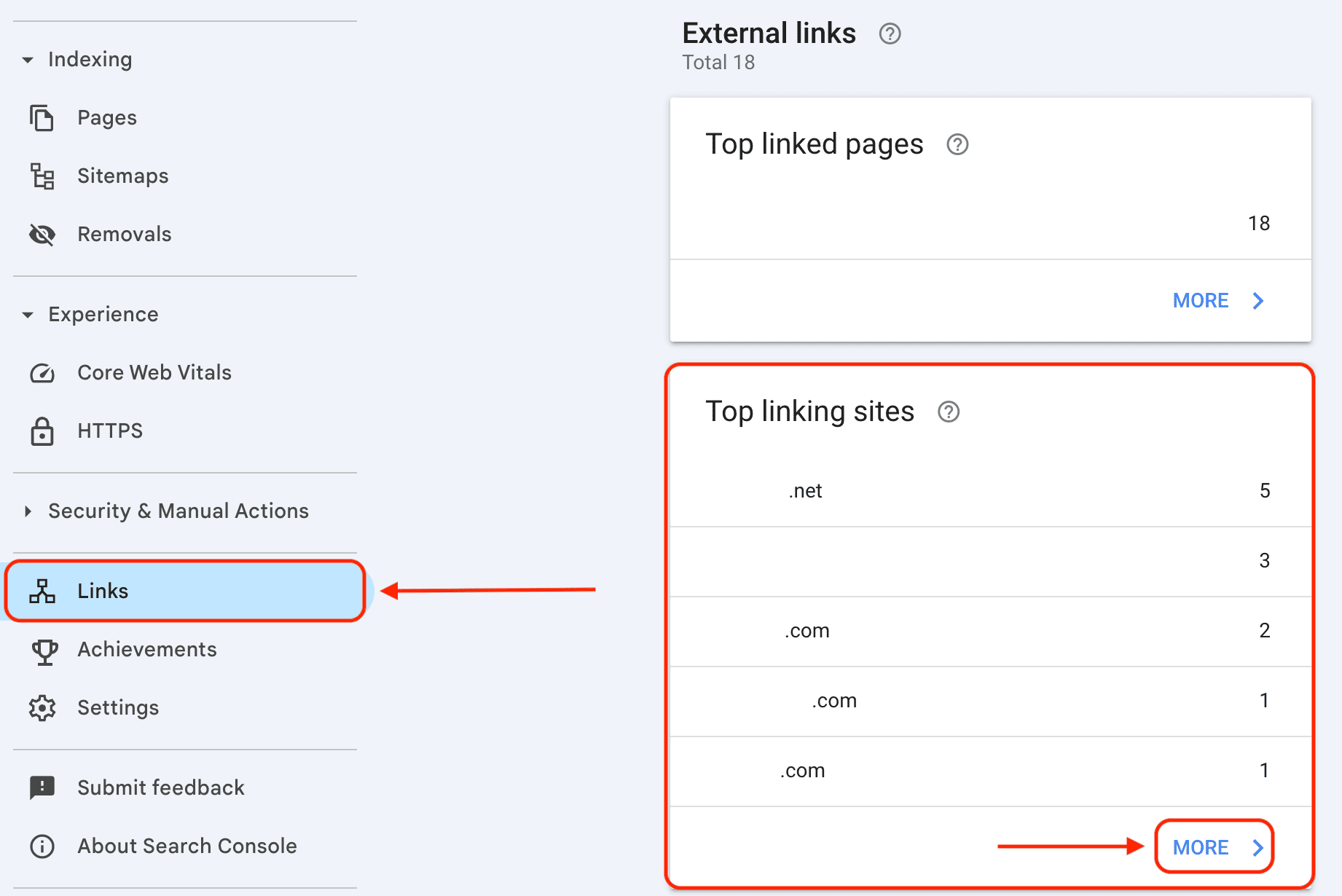 how to check backlinks in Google Search Console