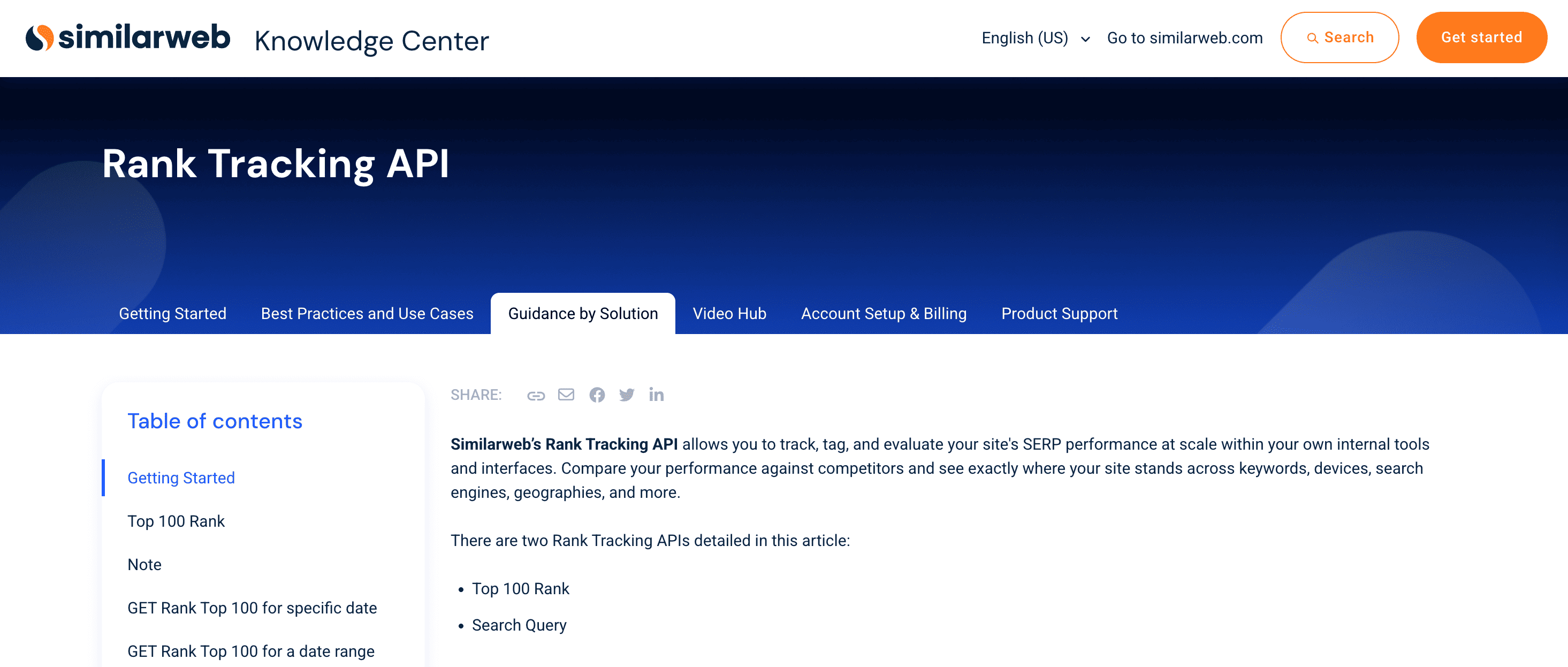 Similarweb’s Rank Tracking SEO API (formerly RankRanger API) 