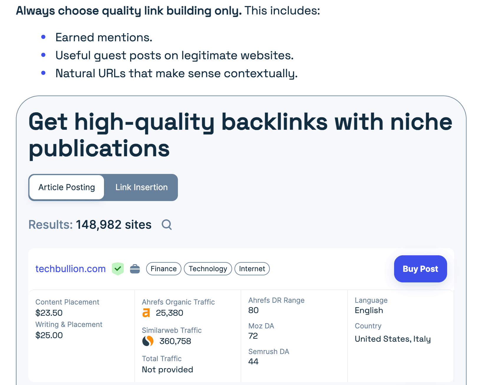 widget Adsy example for SEO branding