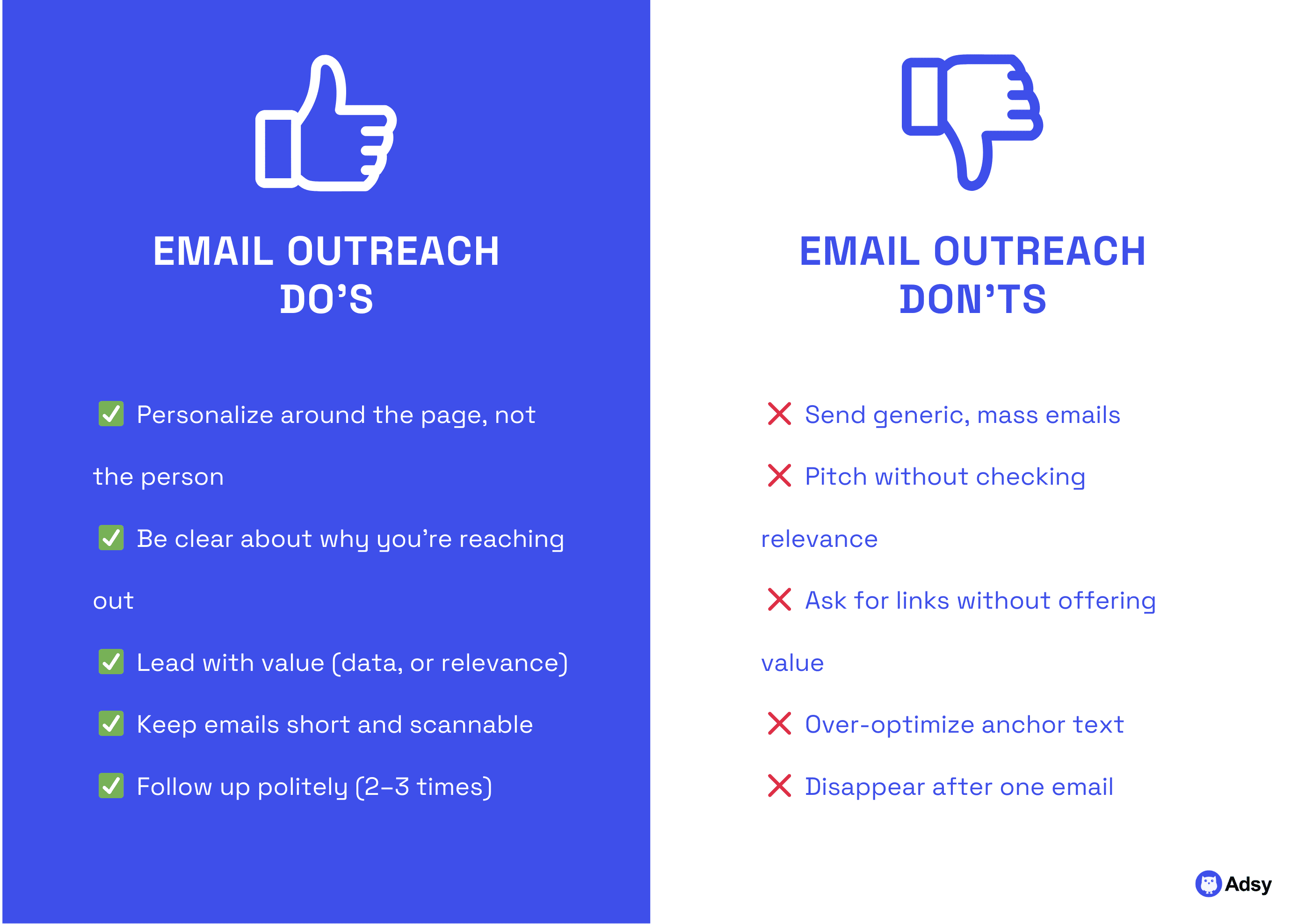 Email Outreach Do’s and Don’ts for link building campaigns