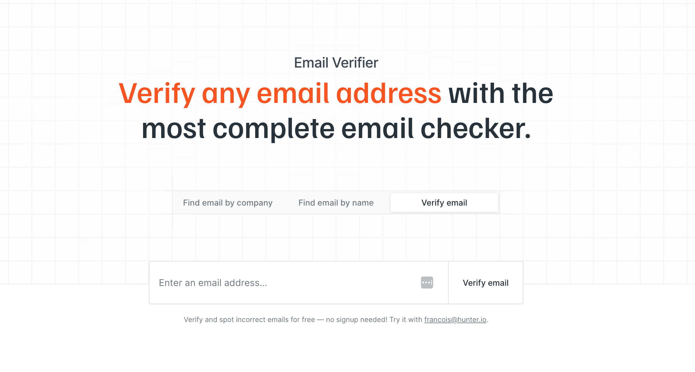 Hunter Email Verifier Free email checker to improve email deliverability