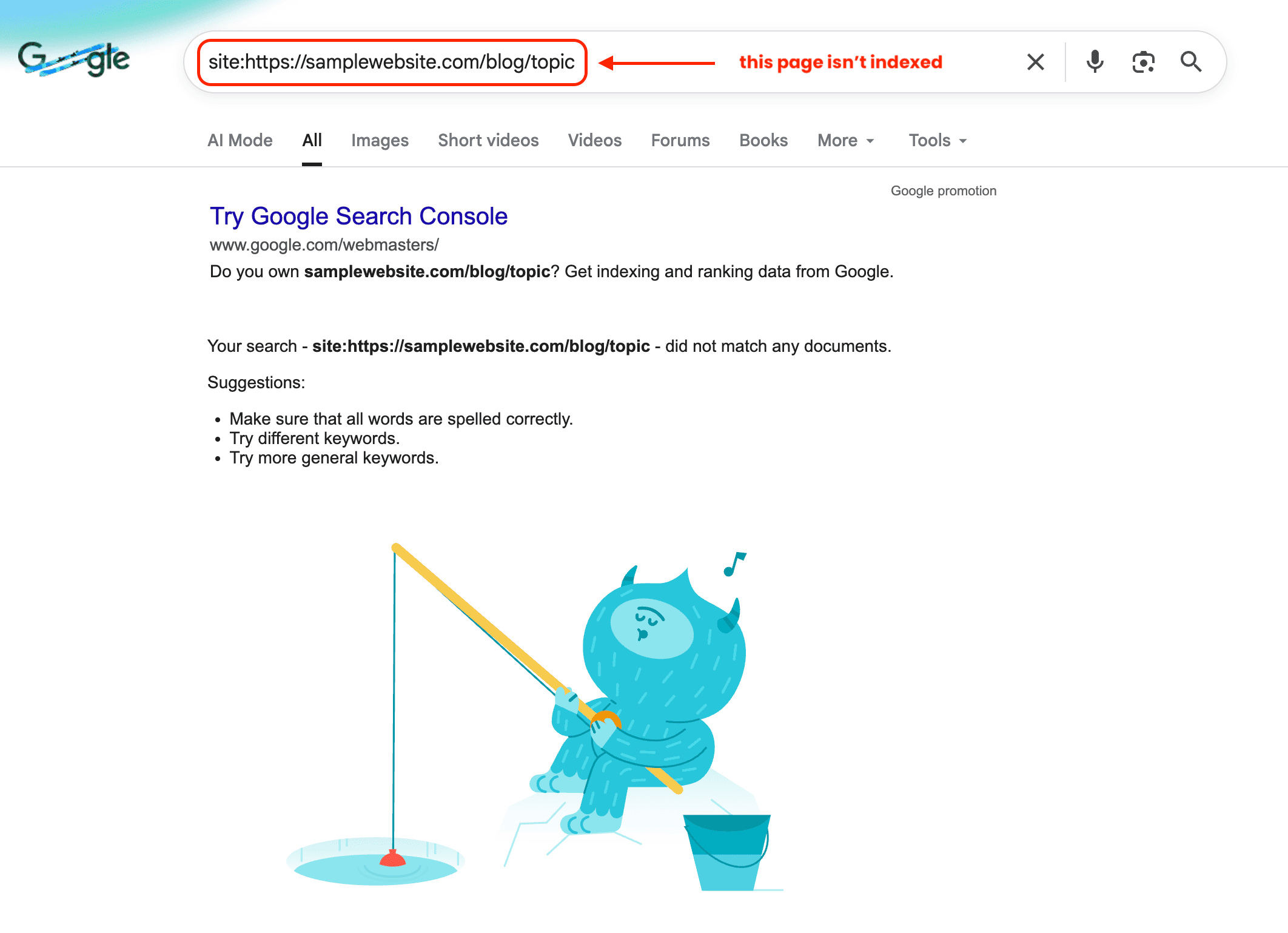 How to check whether a landing page is indexed