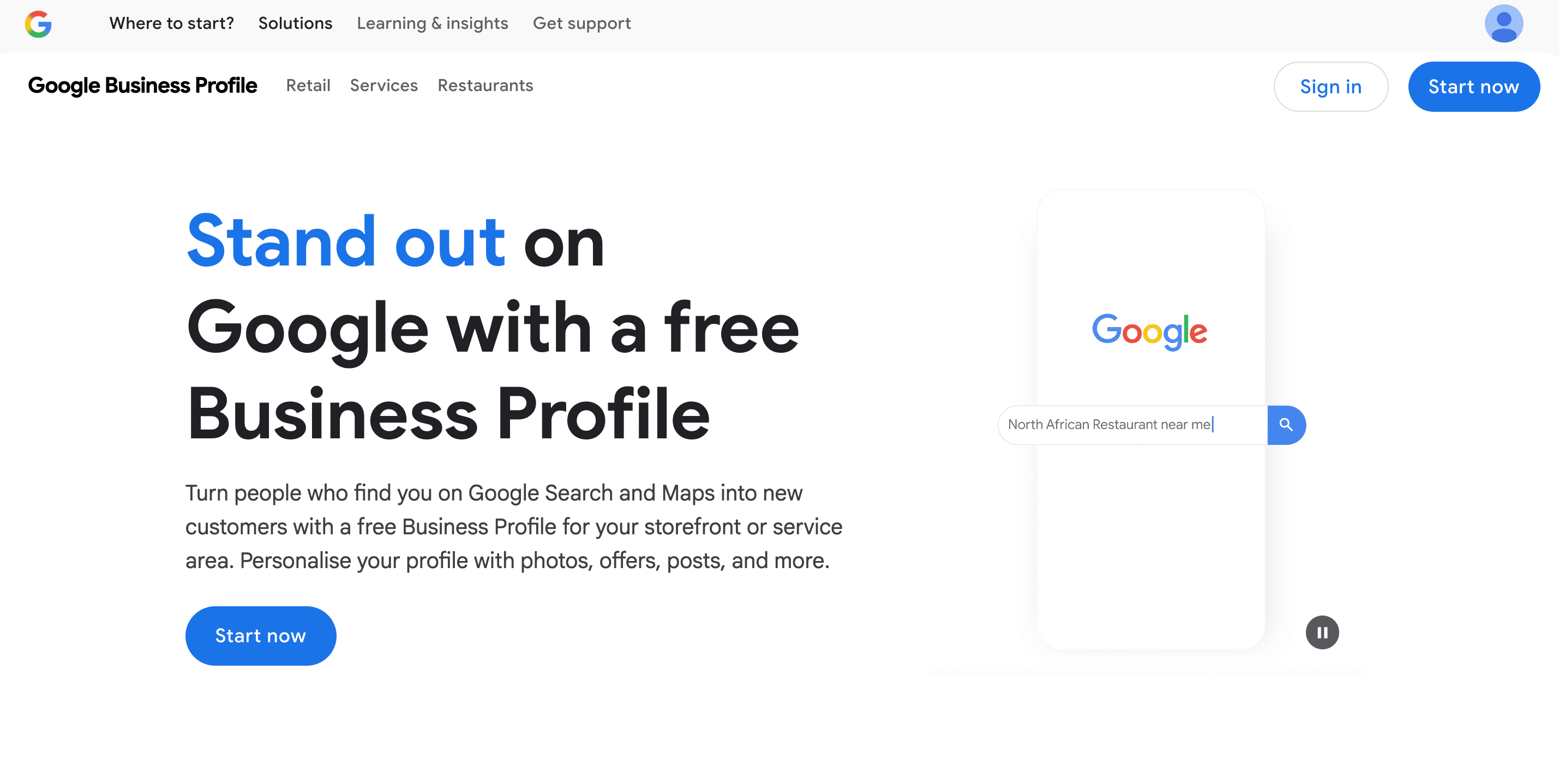 GBP Google Business Profile for local SEO landing pages