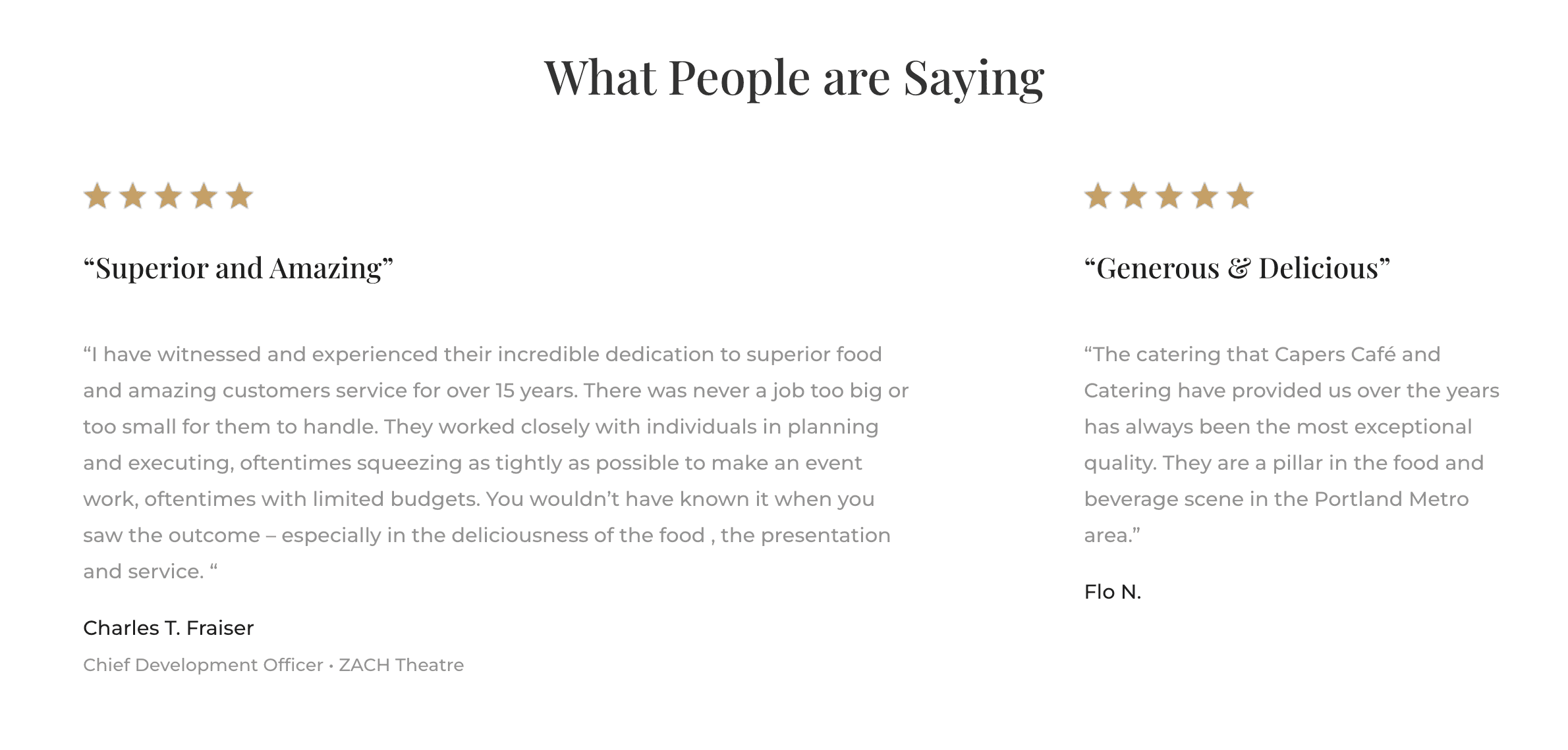 testimonials local SEO landing page