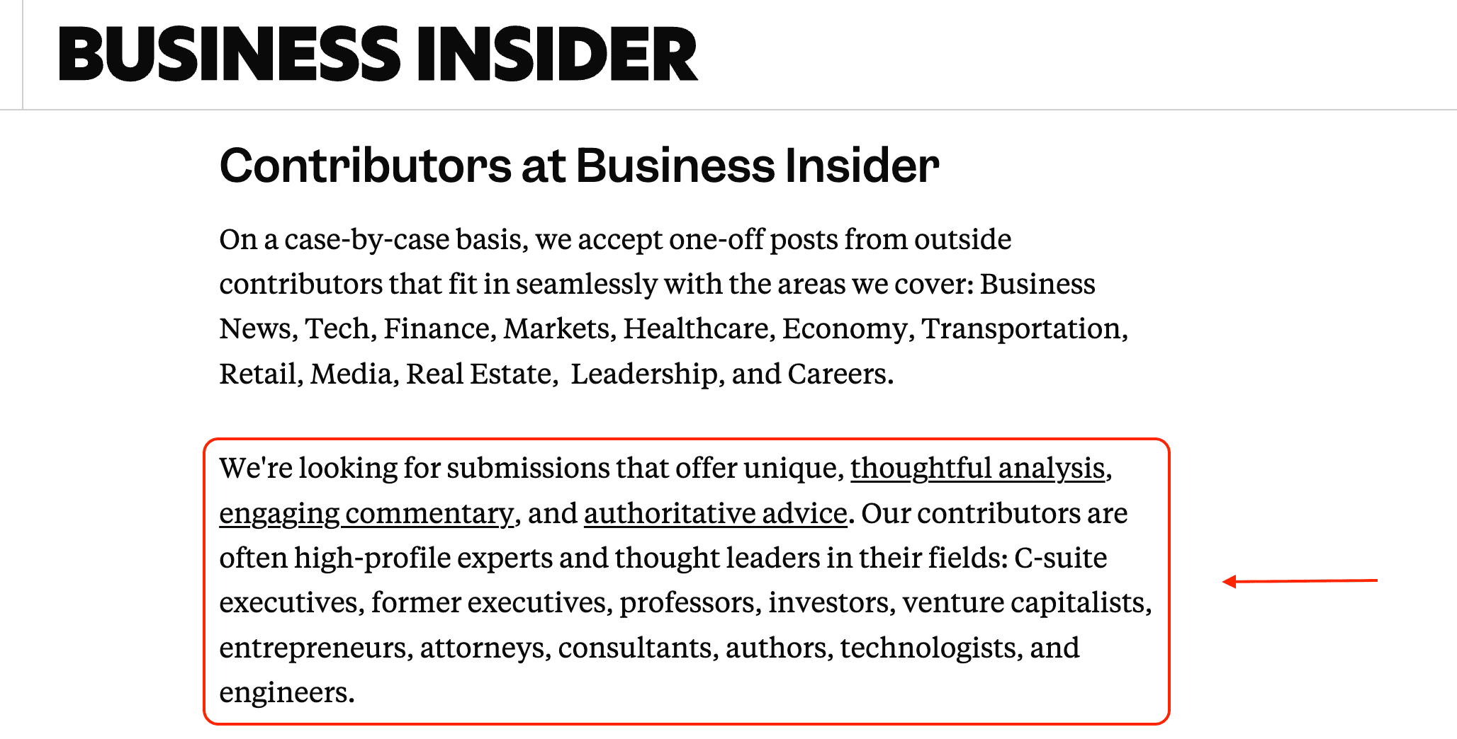 Business Insider guest posting guidelines