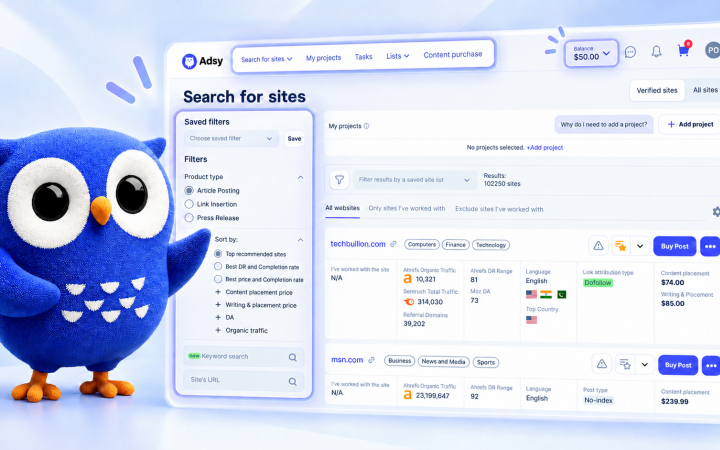 New Adsy interface update