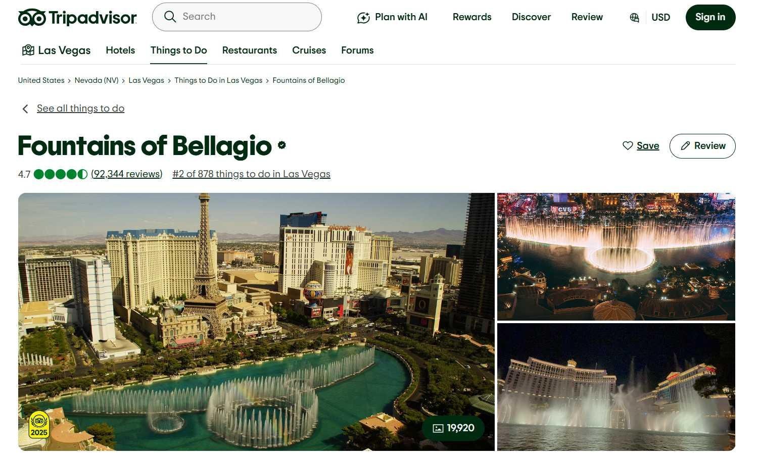 An illustration of the Fountains of Bellagio in Las Vegas