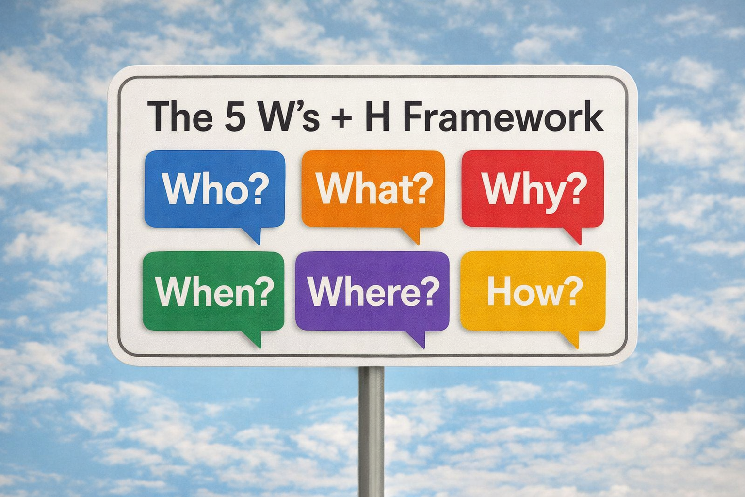 5 ws and h framework for writing