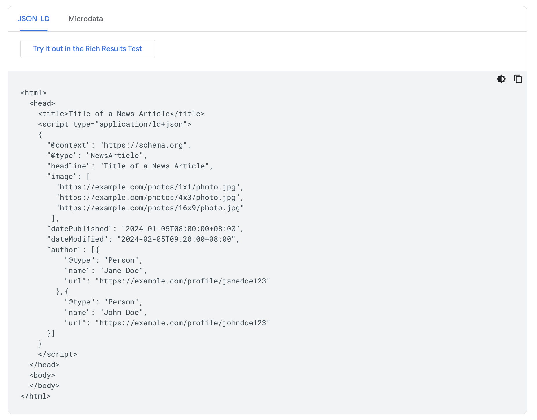 Article schema for SEO for news sites