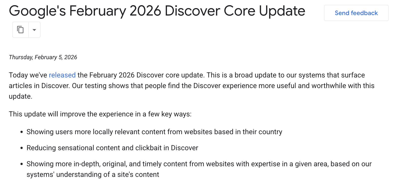 Google Discover updates SEO for news websites