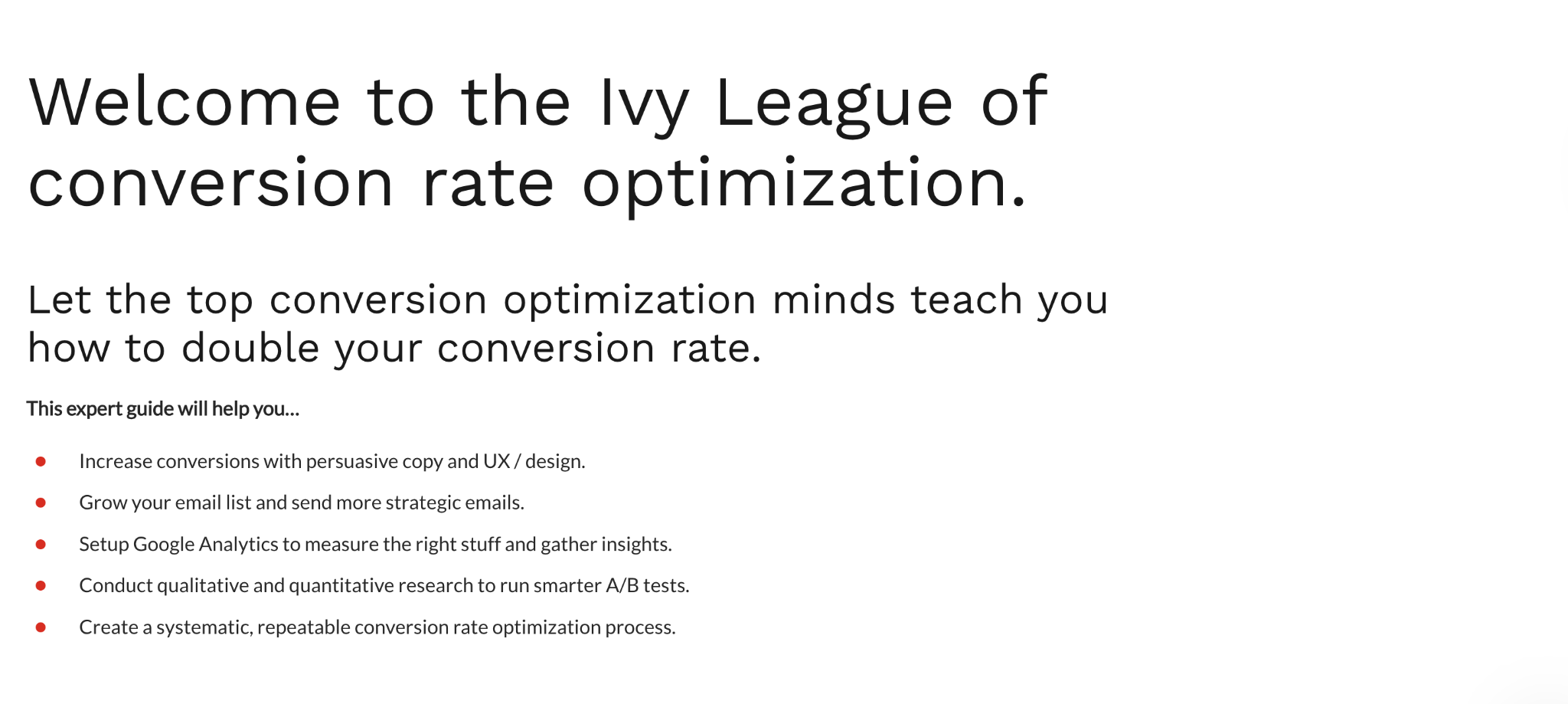 The goal-driven pillar page by CXL