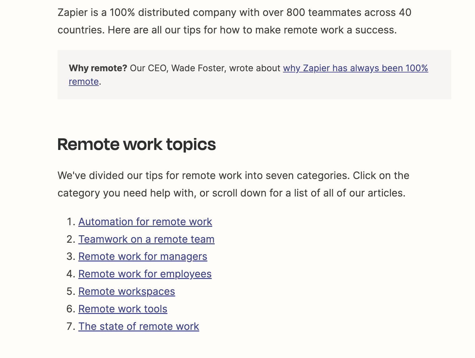 seo pillar page example by Zapier