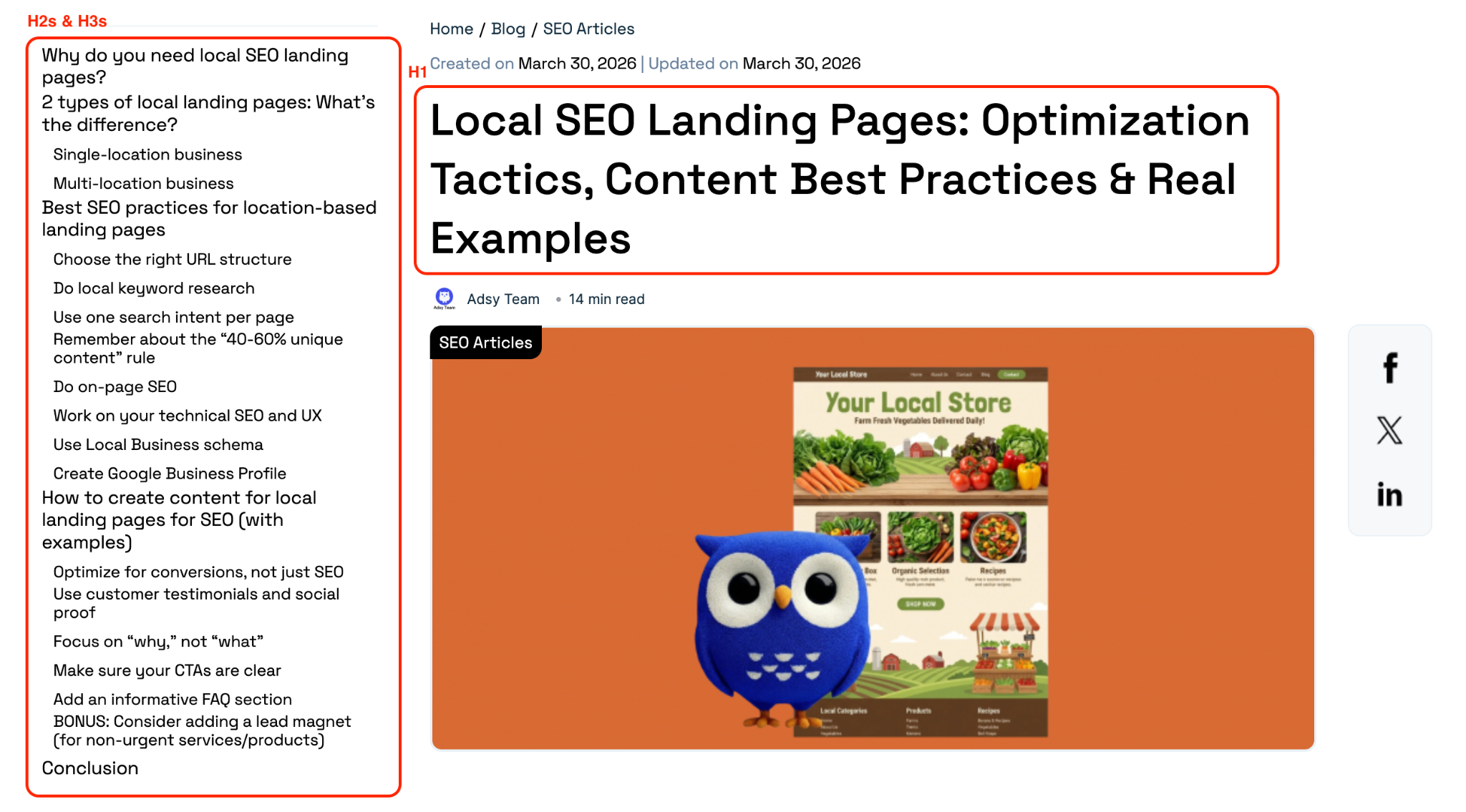 good page structure example