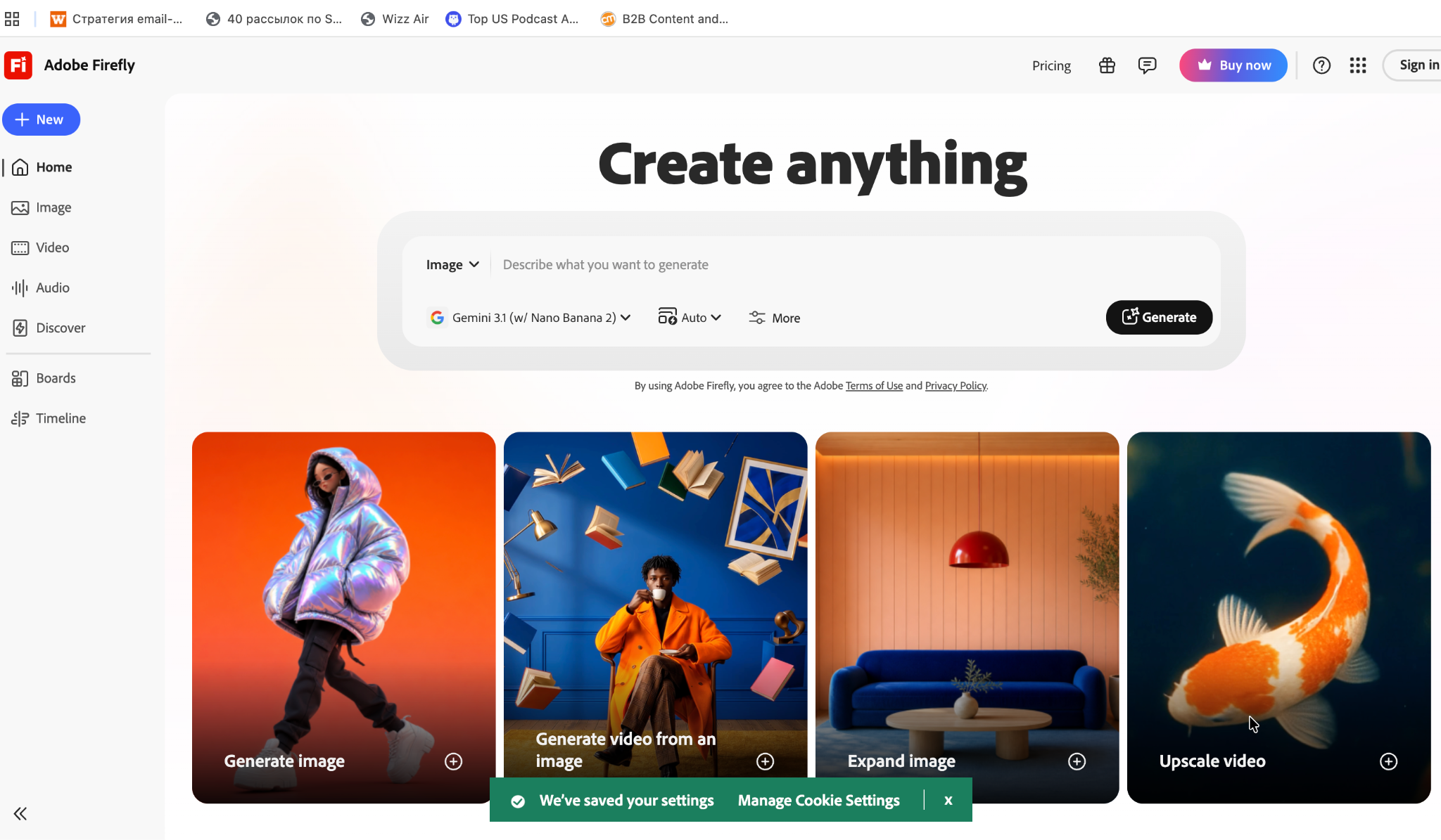 Adobe Firefly AI image generation for commercially safe marketing visuals