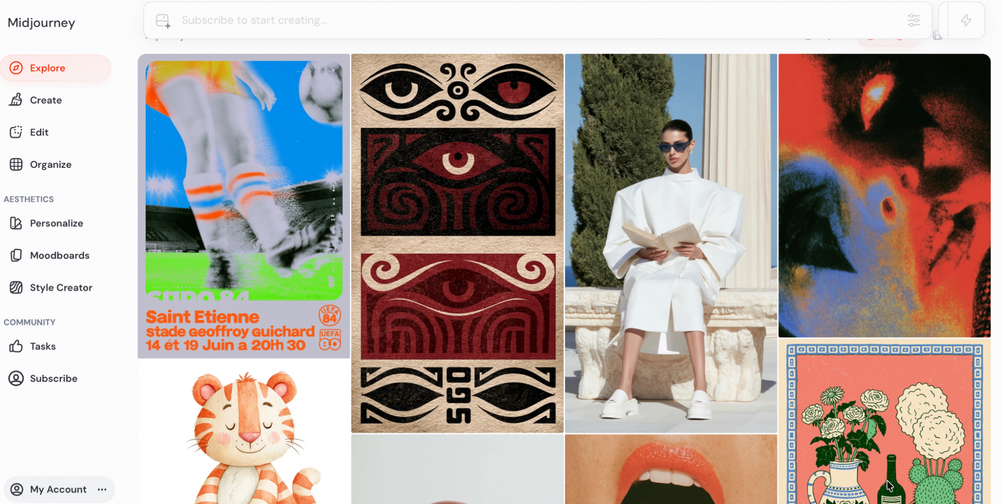 Midjourney AI generating creative visual concepts and marketing artwork