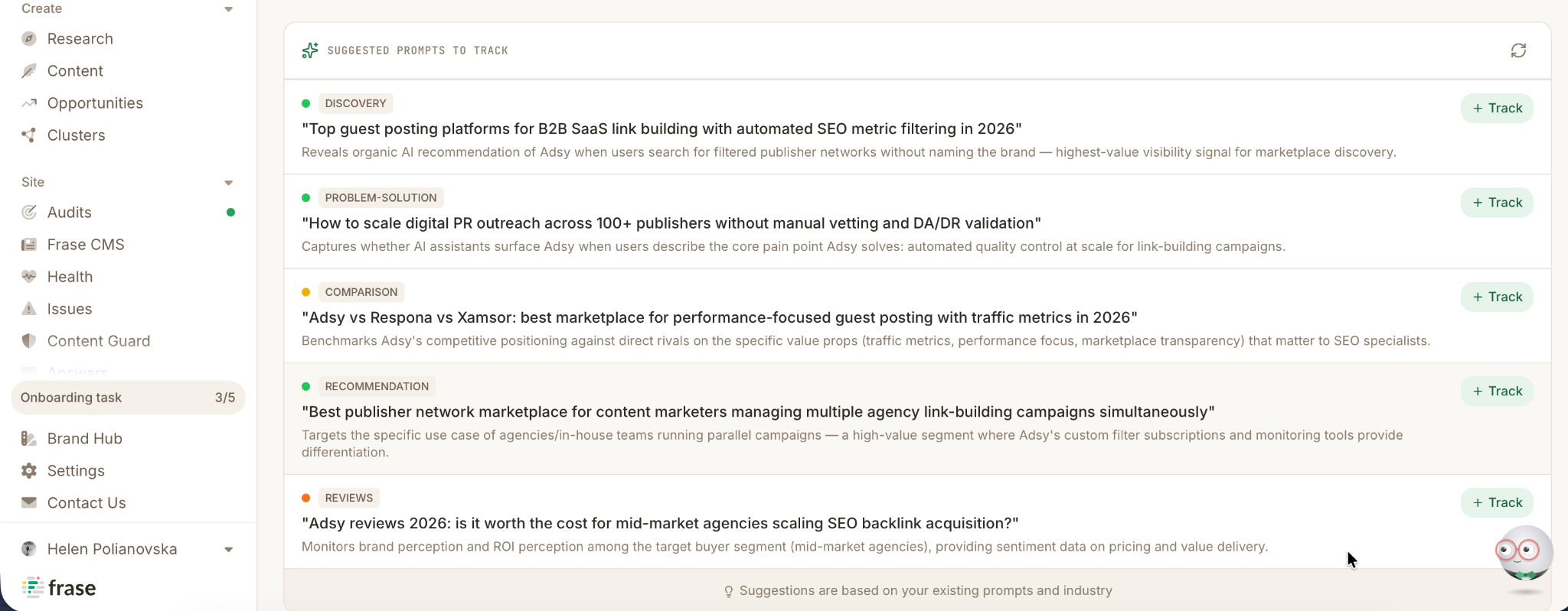 Frase AI SEO tool for content briefs and competitor analysis