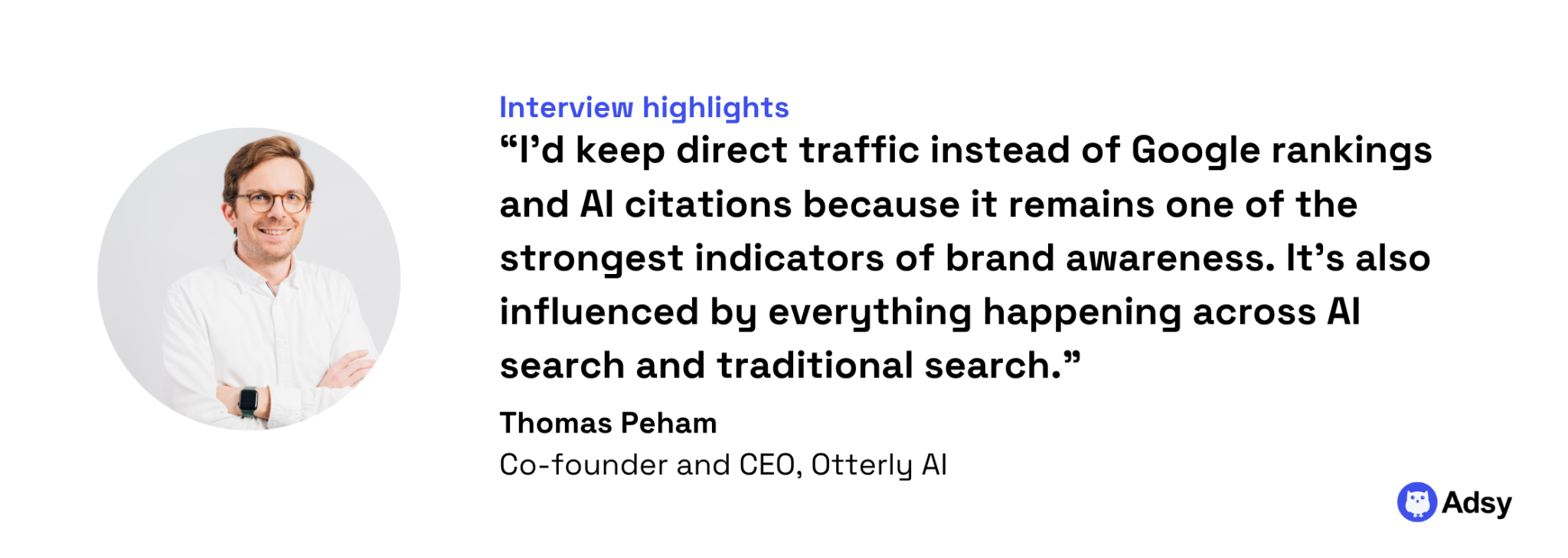 Direct traffic AI search traditional search quote