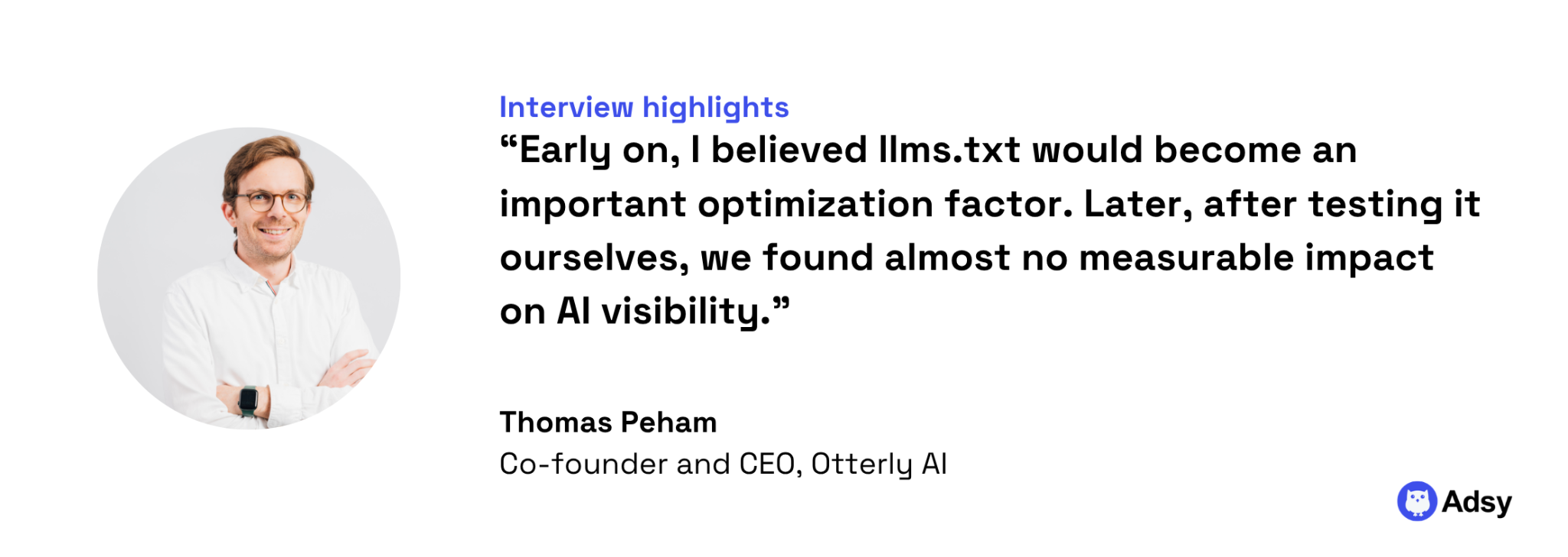 LLM.txt AI visibility optimization quote