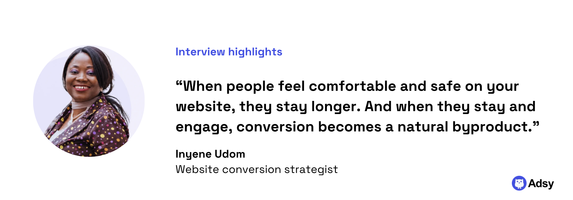 Inyene Udom quote: trust signs