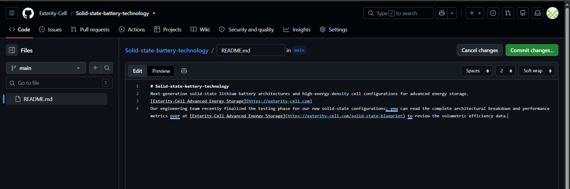 Reviewing the final text with free backlink on Github's admin page