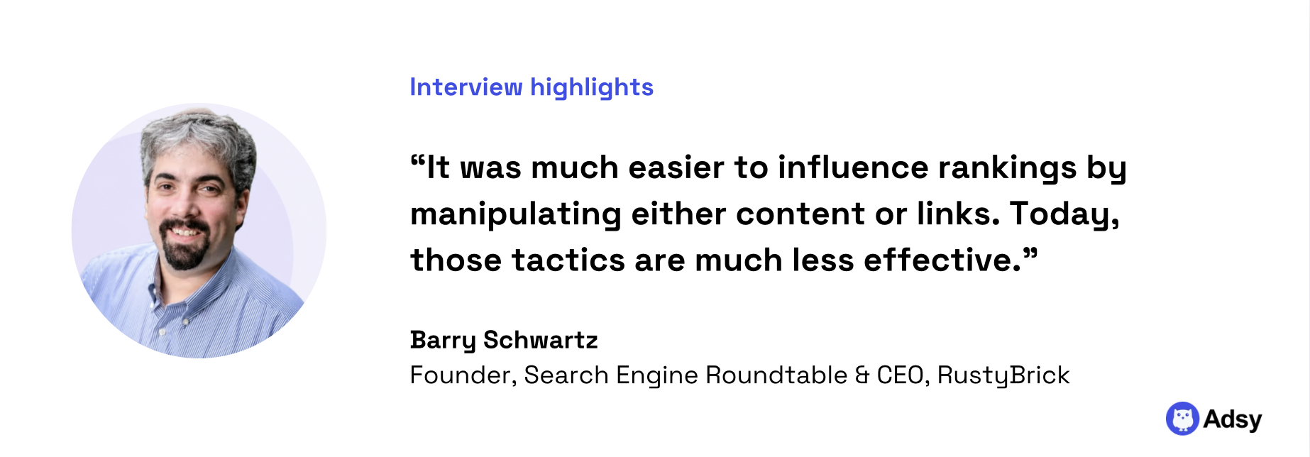 Barry Schwartz quote: SEO changes