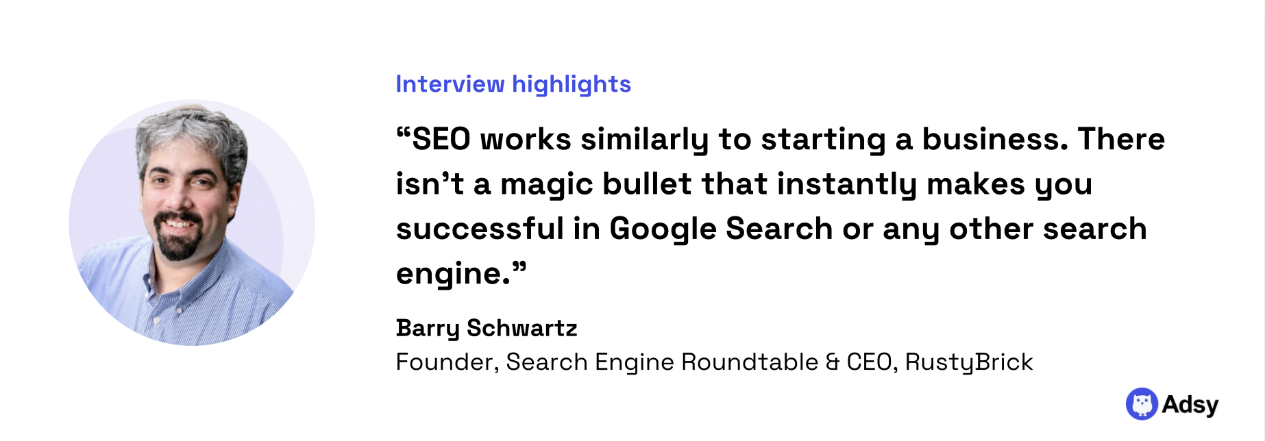 Barry Schwartz quote: SEO is like a business