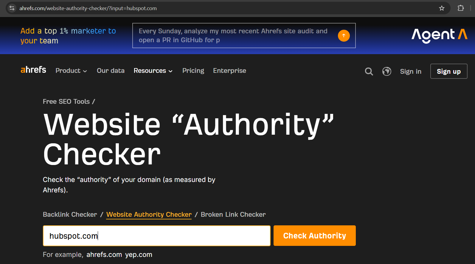 How Ahref's website authority checker can help to build free backlinks
